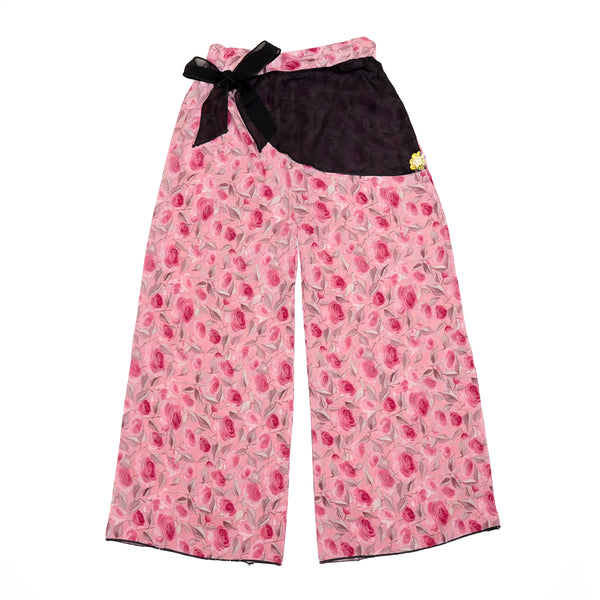 Pink Rose Extra Black Net Flapper Trouser