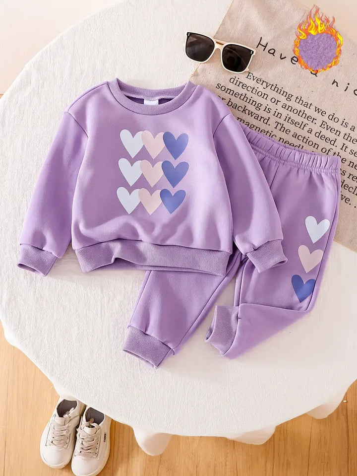 Purple Three Hearts Winter Tracksuit