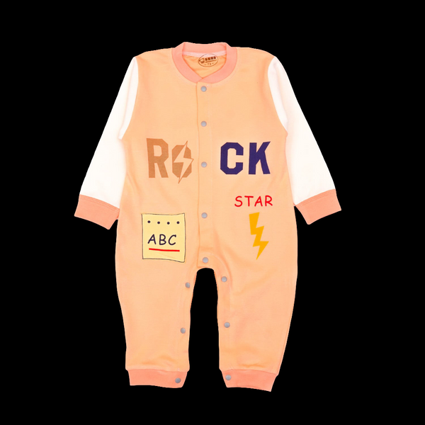 Rock Star Peach Romper