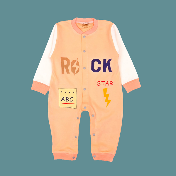 Rock Star Peach Romper