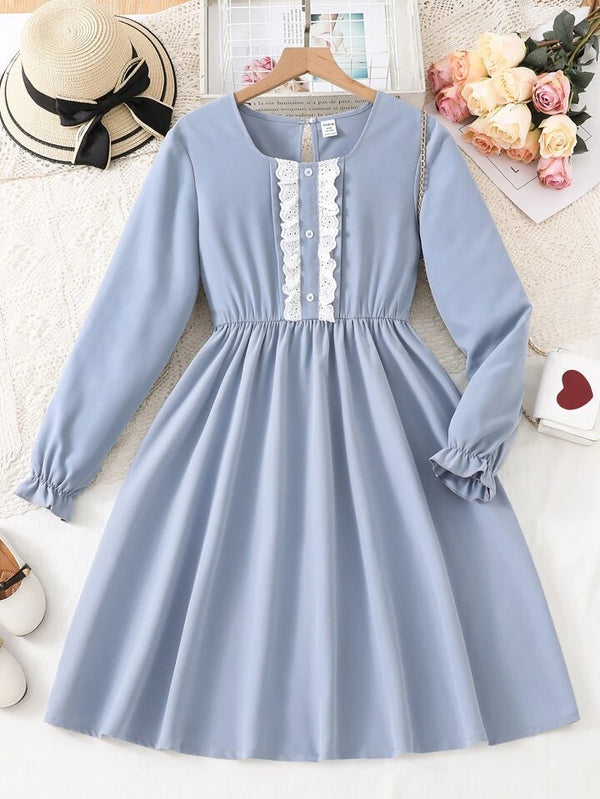 Front Lace Button Frock