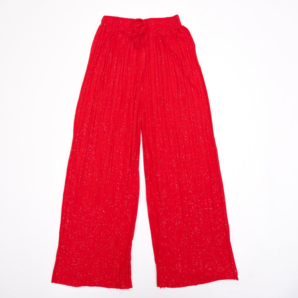 Glittery Knitted Red Flapper Trouser