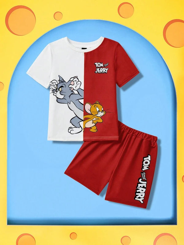 Red Tom & Jerry Summer Nicker Shirt