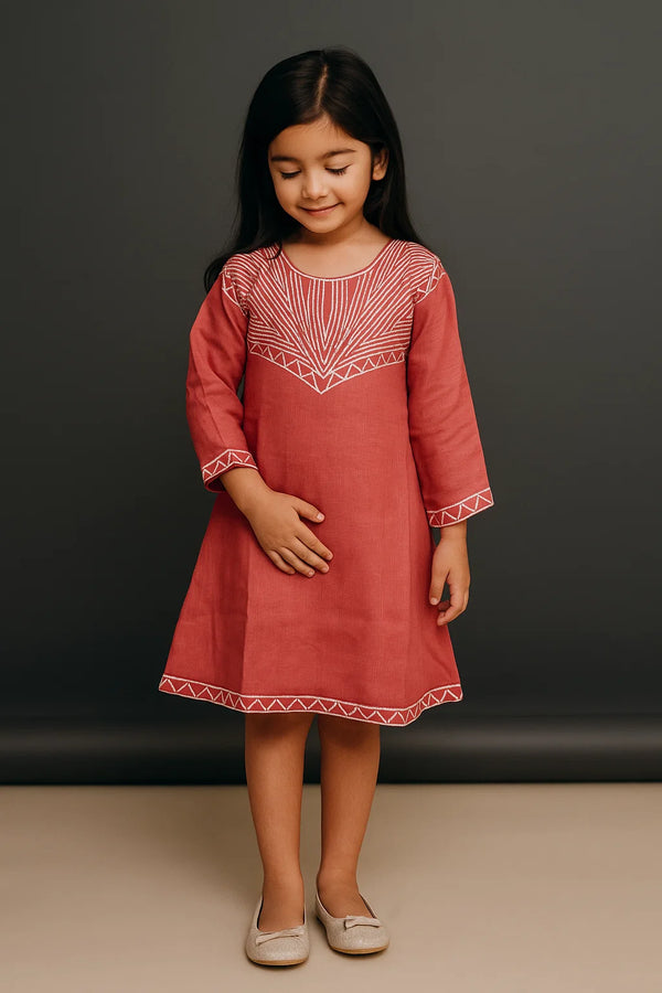 Blush Geometry Kurti