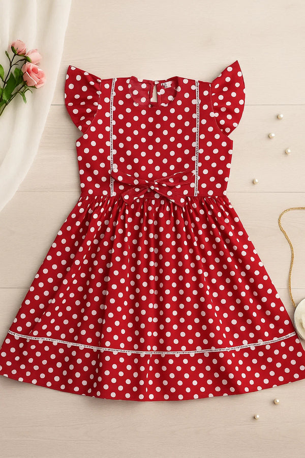 Waist Tie Polka Lawn Frock