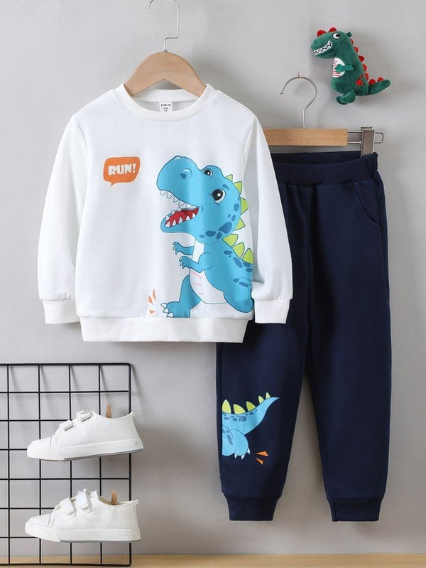 Little Blue Dino Winter Tracksuit