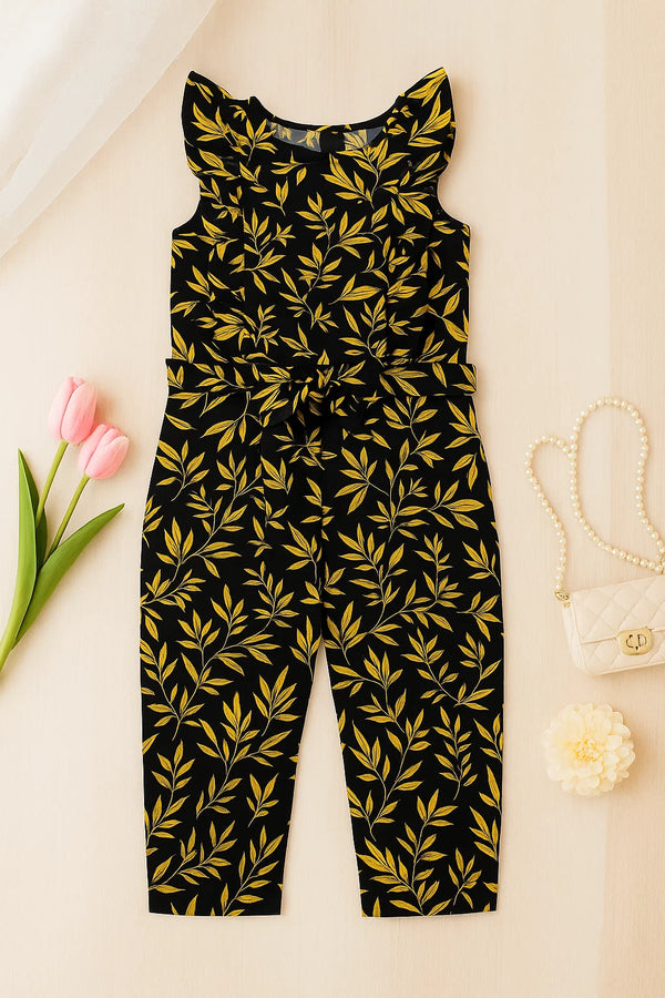 Gold Leafs Stone Linen Jumpsuit