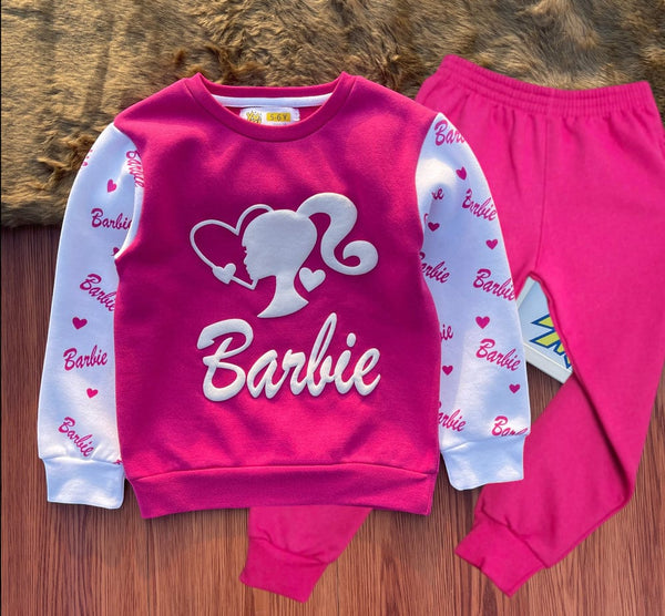 Barbie Pink & White Winter Tracksuit