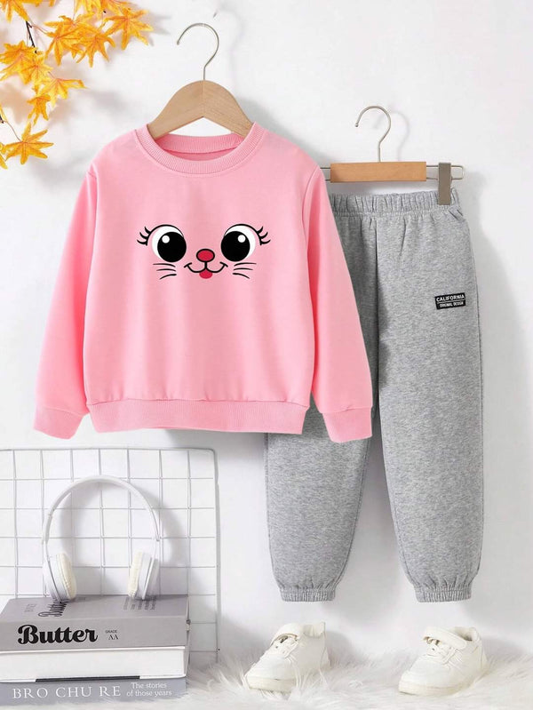 Pink Smiley Winter Tracksuit