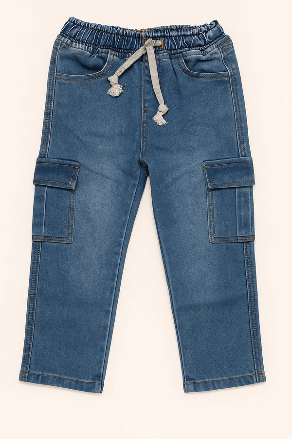 Light Blue Baggy 6 Pocket Denim Pant 504