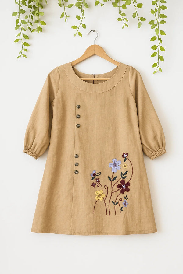 Rustic Petal Khaddar Frock
