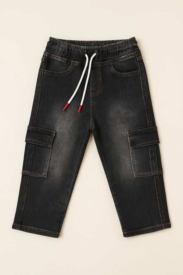 Black Baggy 6 Pocket Denim Pant 503