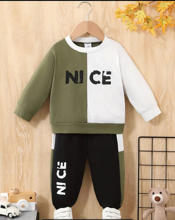 Green Nice Panel Winter Tracksuit