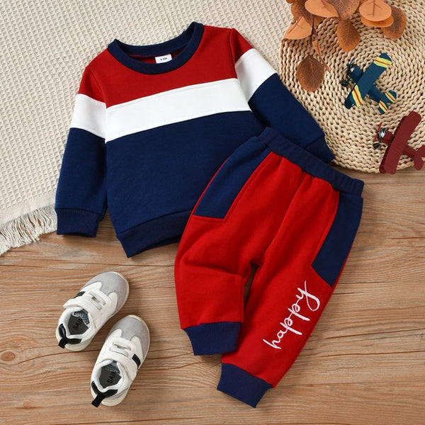 Red Panels Happy Winter Tracksuit