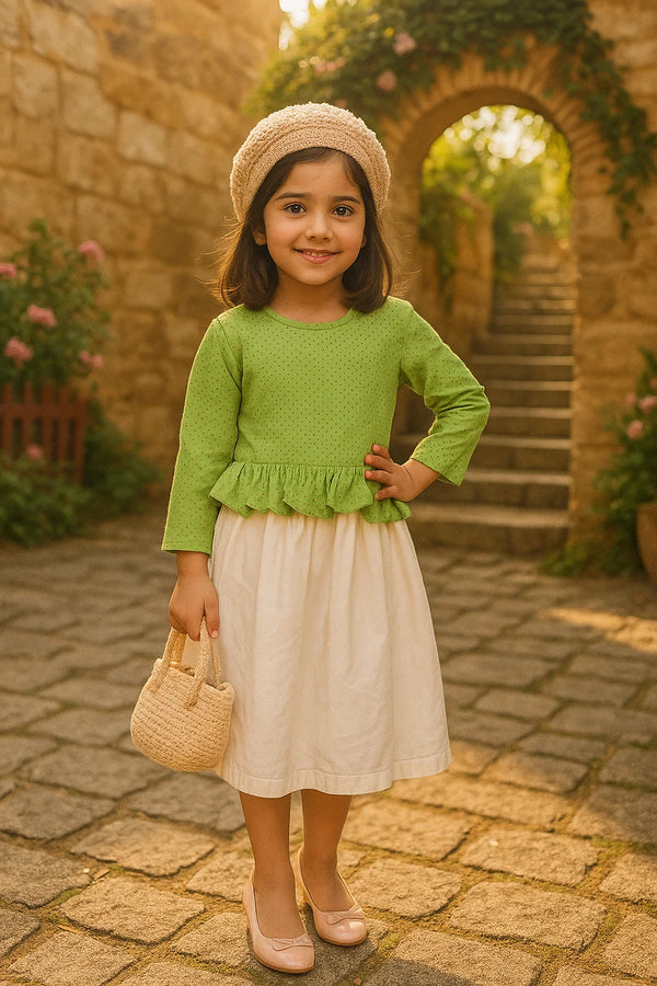 Polka Lime Courtrai Frock