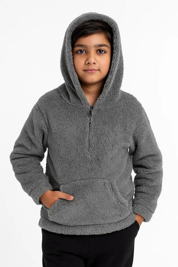 Grey Sherpa Winter Hoodie