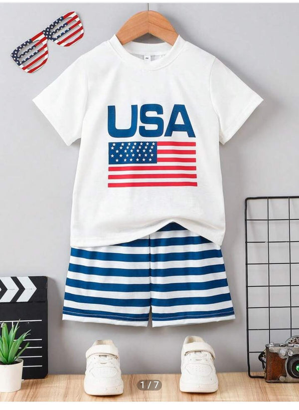 USA Print Summer Nicker & Shirt
