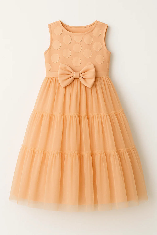 Peach Bow Fancy Frock