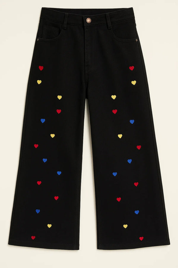 Multi Heart Denim Pant