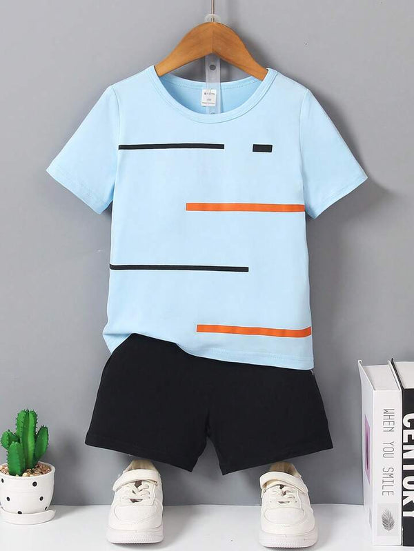 Sky Blue Lines Summer Nicker & Shirt